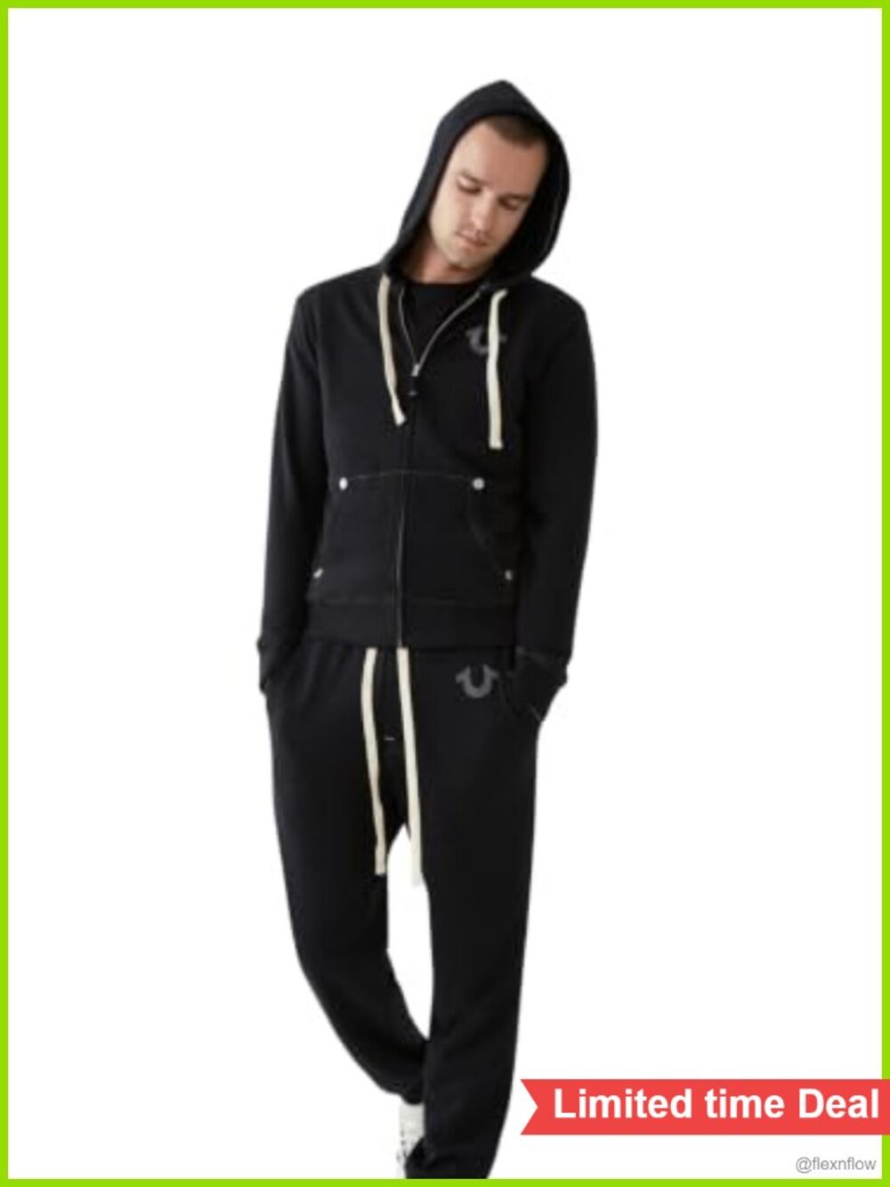 Men's Classic Logo Jogger Sweatpants Soft Tapered Fit Drawstring Pockets